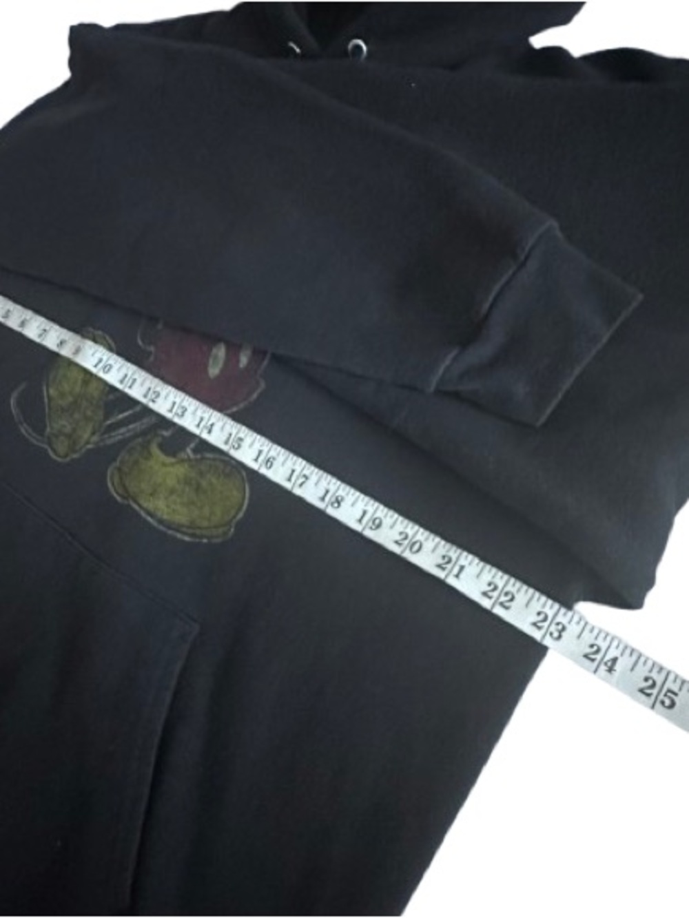 Disney by Hanes Man L Black Hoodie with Mickey Graphic Long Sleeves Cotton Blend - Picture 6 of 10